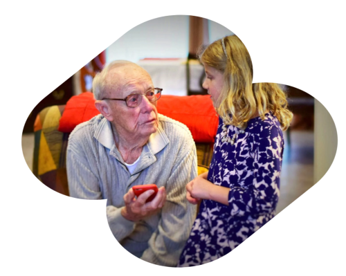 senior man and child