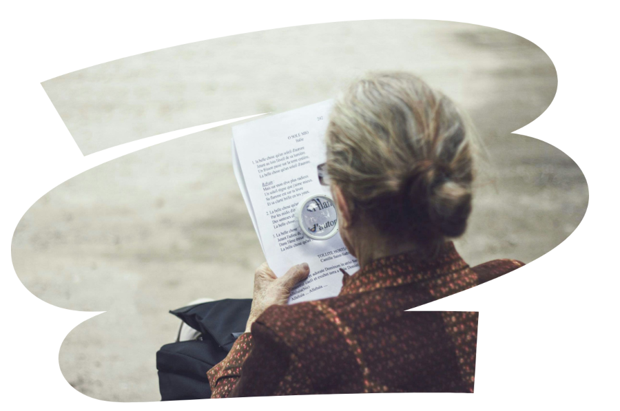 senior woman reading